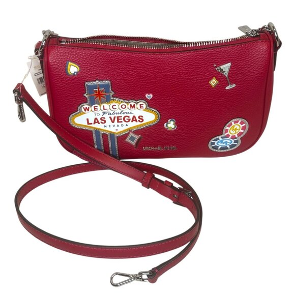 MICHAEL KORS Carmela “Las Vegas” Medium Embellished Convertible Crossbody Bag - Picture 2 of 7